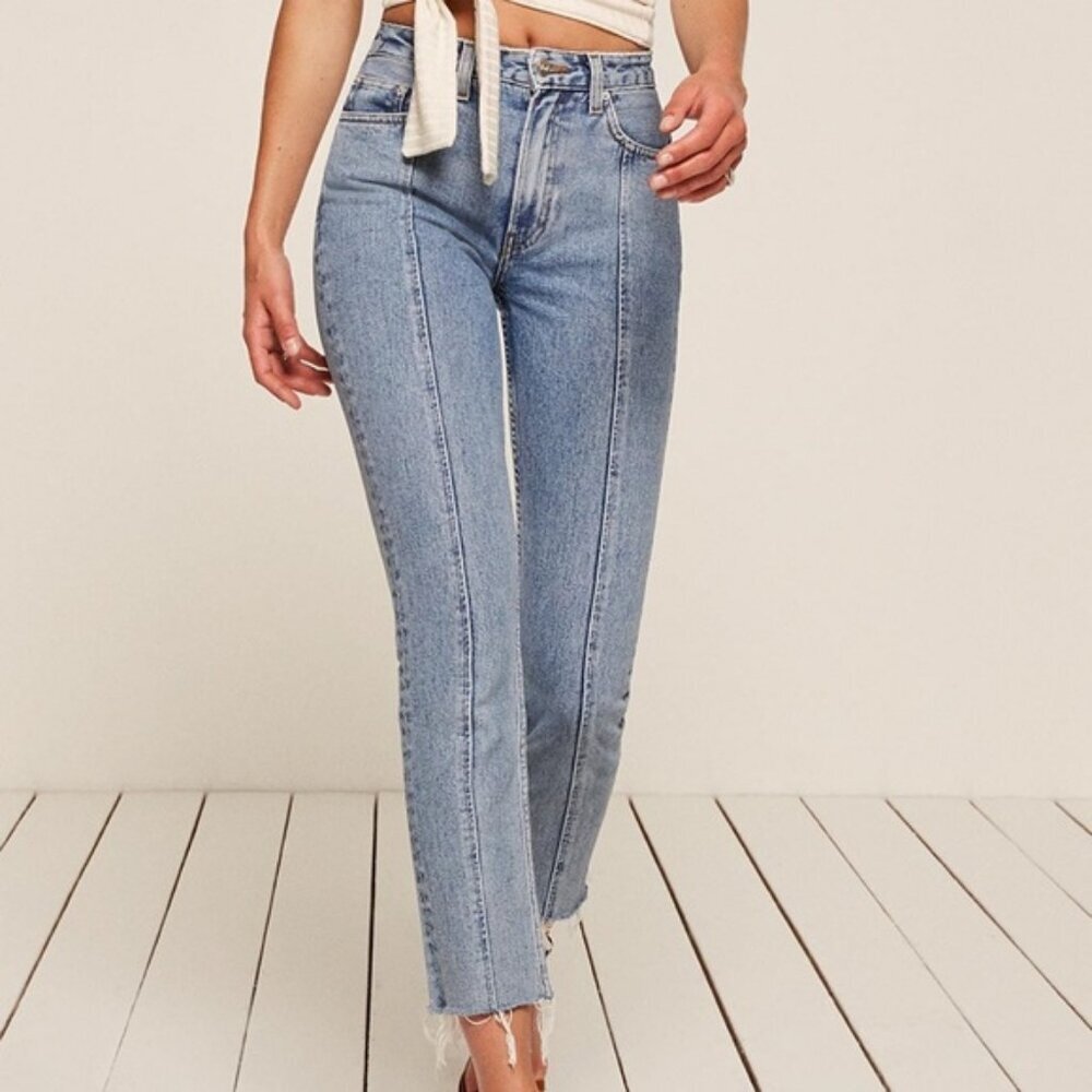 Reformation Seamed Jeans In Celtic Wash